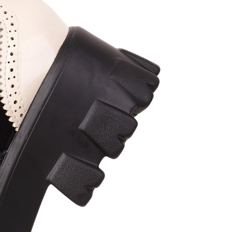 Trendy Brand Chunky Flats Platform Gothic Shoes Women Perforated British Brogues Oxfords Shoes Female Derby Flats