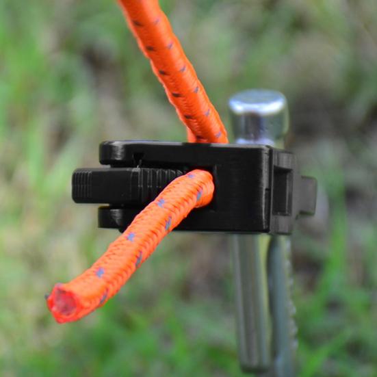 Tent Rope Tightener with Carabiner Clip Lanyard Adjuster Compact Size Portable Universal Self-locking Tent Rope Tensioner Outdoor Equipment Tool