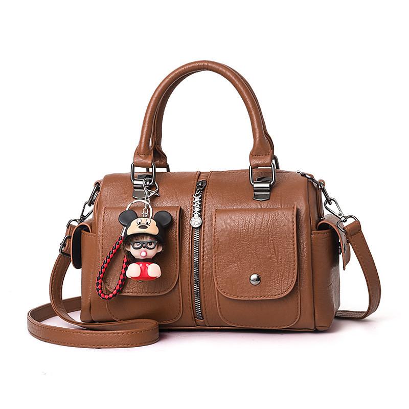 Stylish New Autumn Shoulder Bag Spacious Crossbody Bag With Cute Charm Accessory