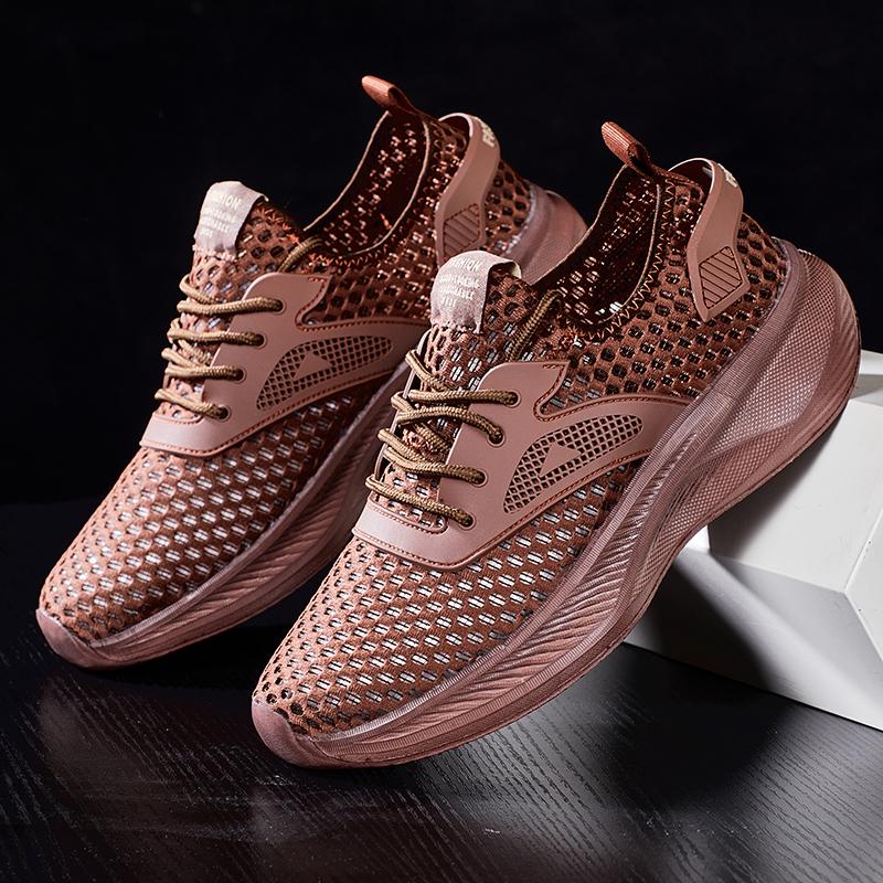 Fashion 2025 Men Shoe New Men's Green Mesh Breathable Summer Lightweight Comfortable Laceless Driving Casual Shoes Mascus