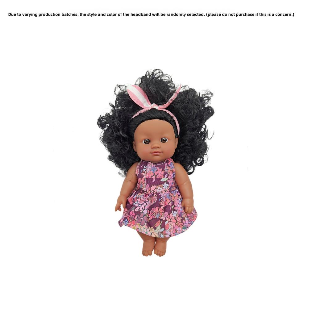 18-47CM Black Doll Full Body Vinyl Reborn Doll Soft Glue Simulation Baby African Doll Music Doll