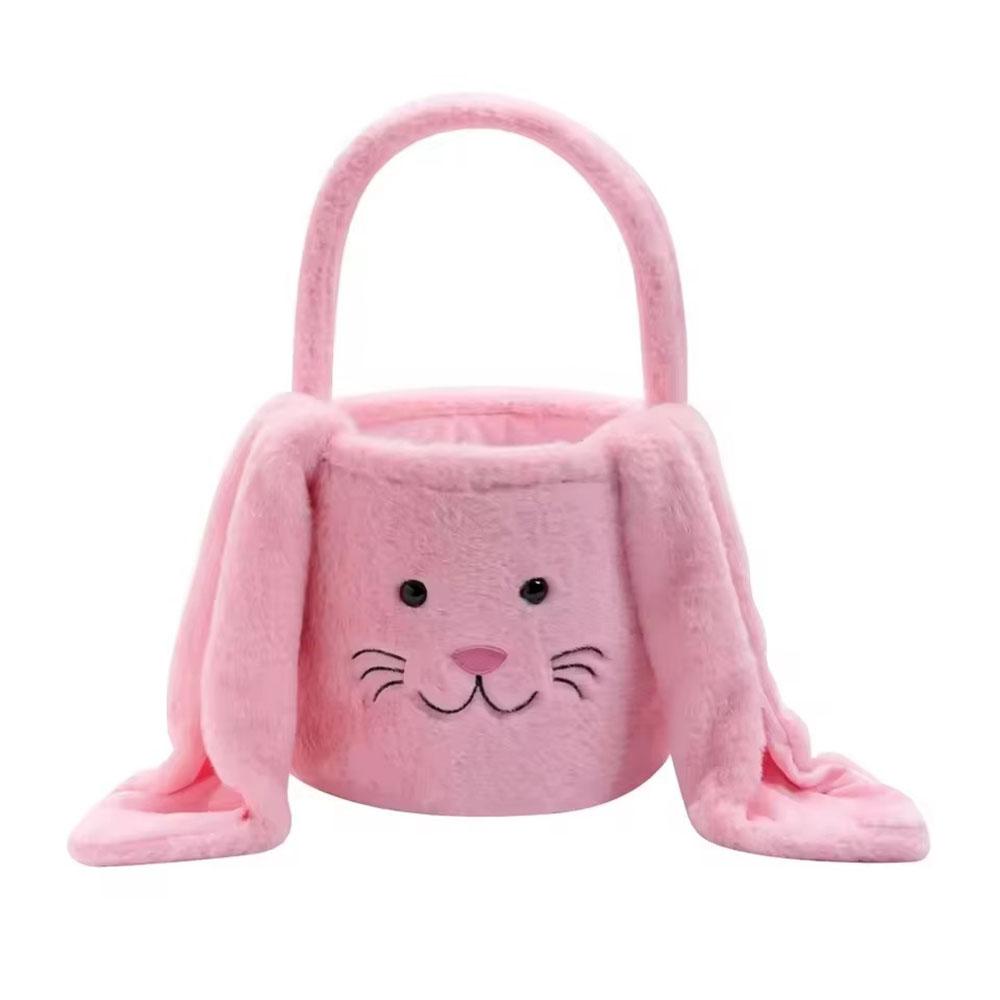 Haftowany Pluszowy Koszyk Festiwalowy - Personalizowany Styl Długouchatego Królika Idealny do Personalizacji Prezenty Wielkanocne/Świąteczne Torba Ręczna