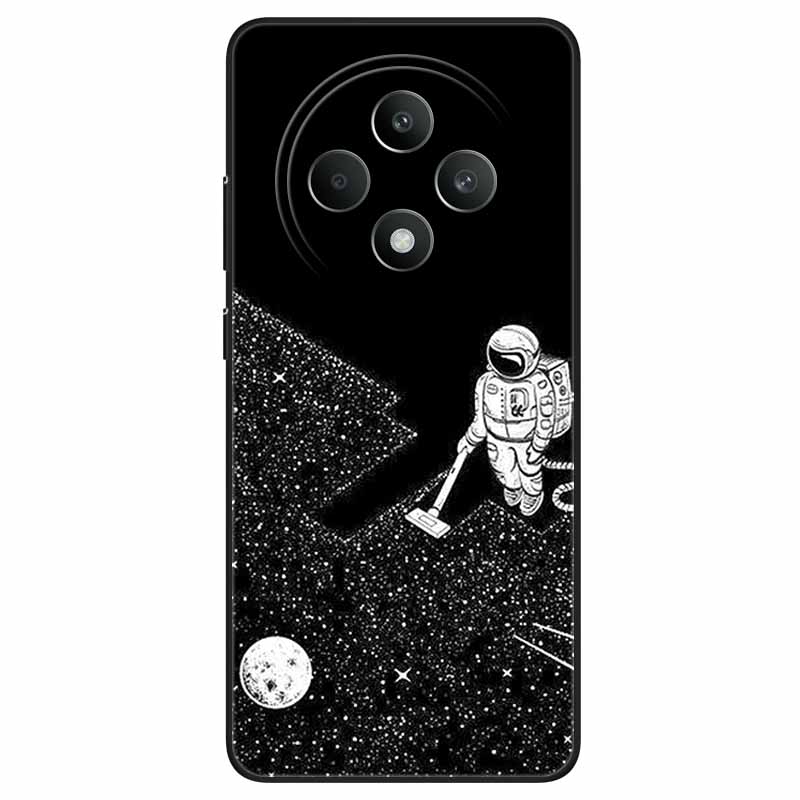 For OPPO Reno 12F 5G Case Cool Black Soft Silicone Cover for Oppo Reno12 FS Cartoon TPU Shell On Reno12 F Protective Funda Capas