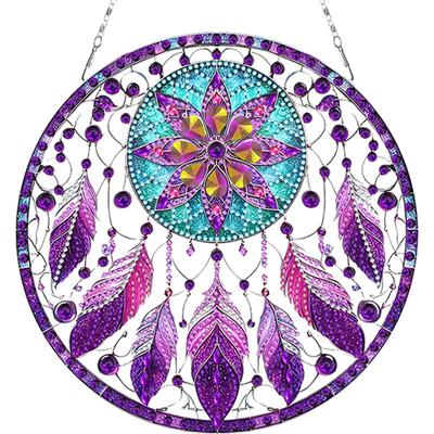 Pendentifs de fenêtre Art Diamant Strass 2D/Plat Forme Spéciale DIY Attrape-rêves Pendentif Art Diamant Décoration Murale pour Maison & Fenêtres