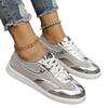 Large size hollow mesh breathable summer new flat bottom round head casual sports single shoes women