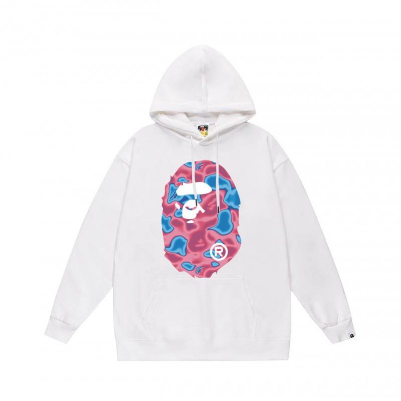 Mens Womens Streetwear Hoodie With Japanese Style Bape Print Loose Fit Cotton Pullover Winter