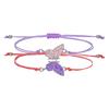 Butterfly braided bracelet, couple girlfriend beaded hand rope, alloy butterfly adjustable wax wire bracelet
