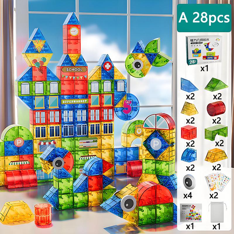 3D Geometric Magnetic Blocks Children Toys Magnetic Tiles Game Construct Educational Sensory Creativity Connect Building Blocks