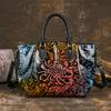 New Retro Chinese Style Handmade Genuine Leather Hand-rubbed Color and Three-dimensional Embossed Ladies' Bags