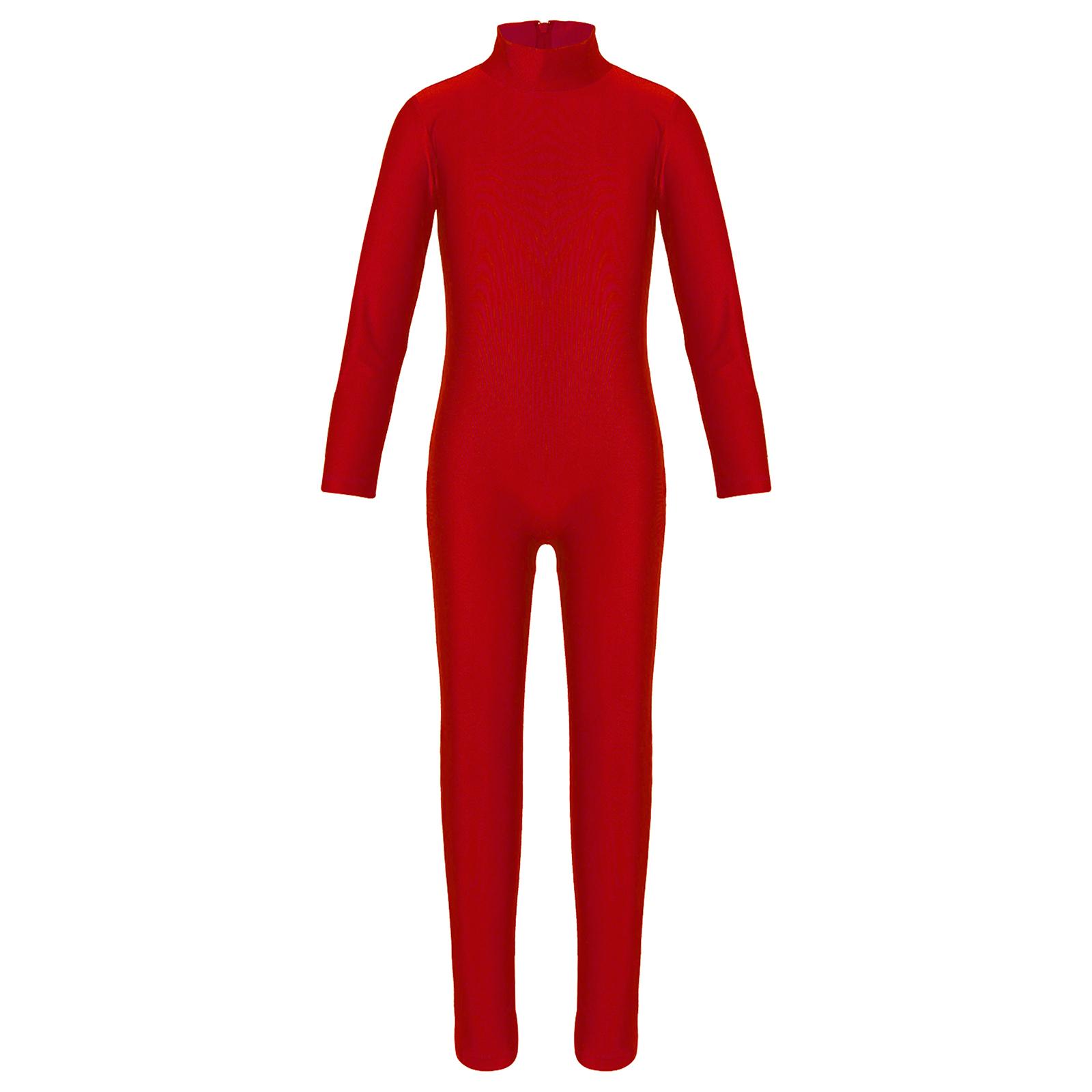 

Дитячий леотар з довгим рукавом на блискавці, трико для балету, гімнастичний костюм для виступів 11-12 Years червоний