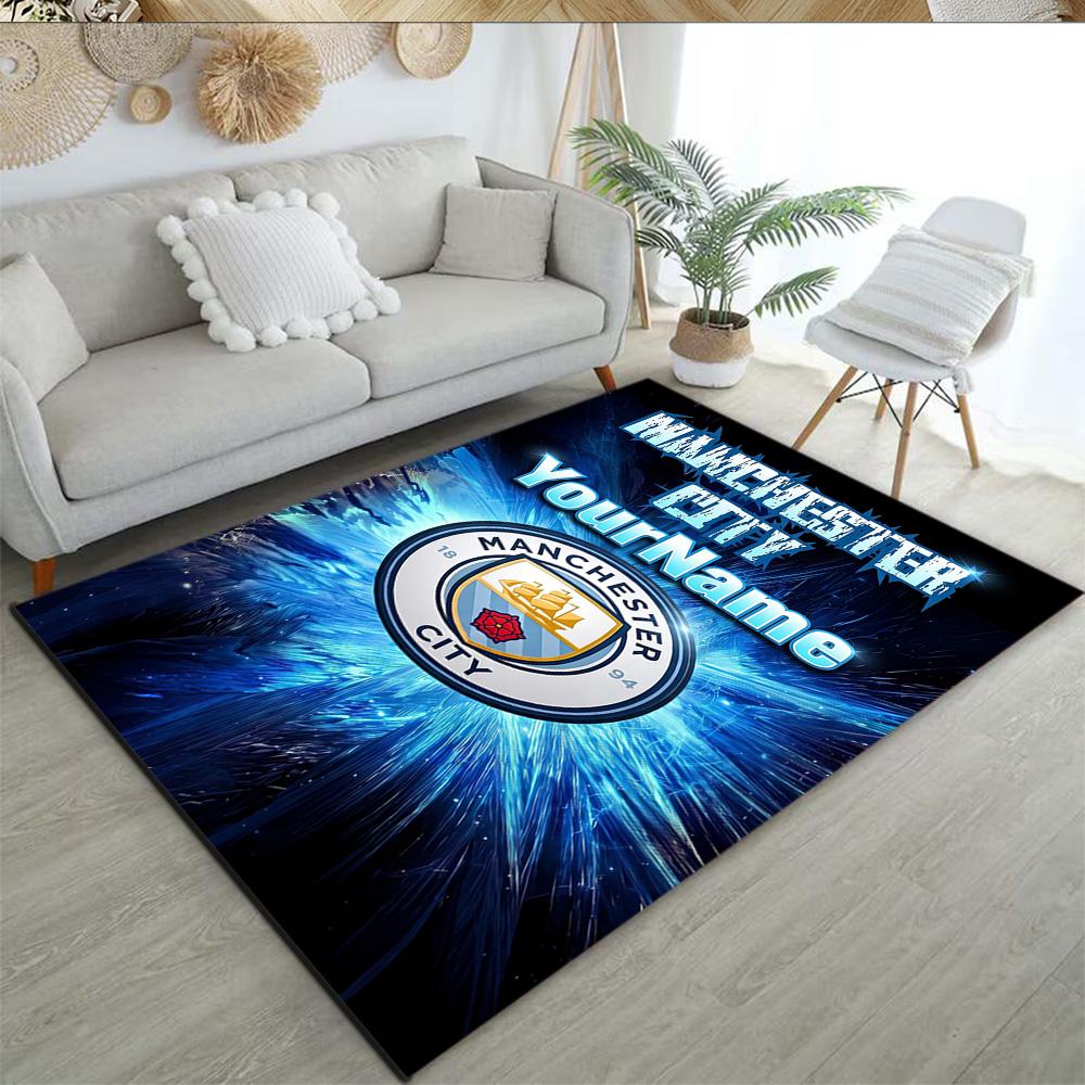 Manchester City 55 Customizable Name Area Rug Design for Decorate room Outdoor Dining Room Entryway Antislip Carpet Office home decor Spiritual Gift