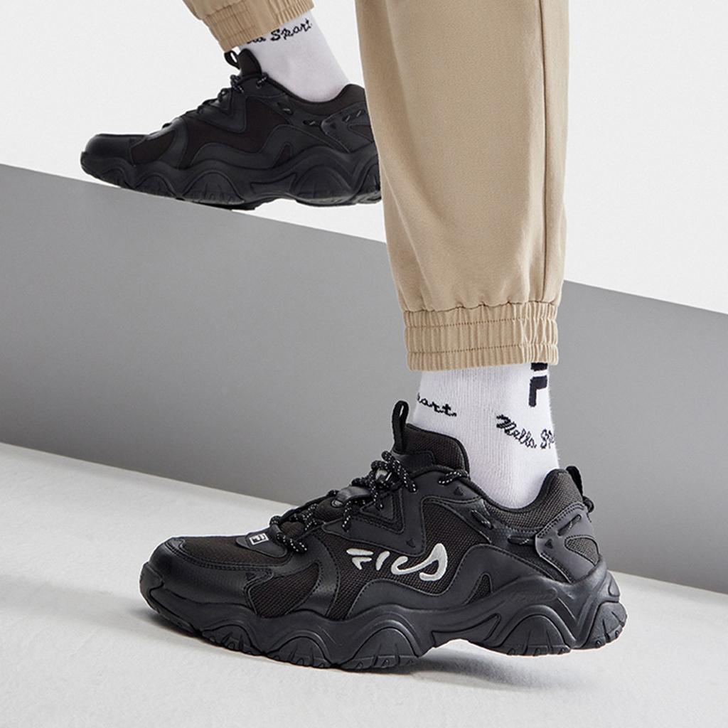 Fila Fluid 4 Cat Paw 4.0 Fashion Sports Low-Top Dad Shoes Women Sneaker Deep-Black Temperature-Change F12W312101FBK