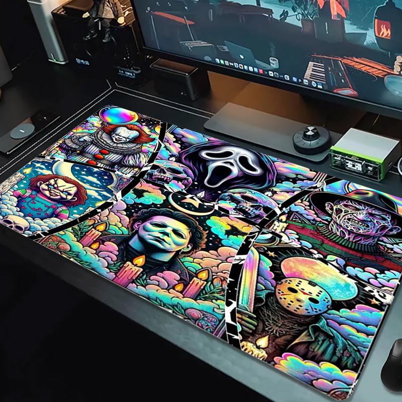 Horror Movie Series Color Mouse Pad Large Gaming Table Cushion Non-slip Laptop Tablet Big Mousepad XXL Mat Mini PC Playmat With Lock edge