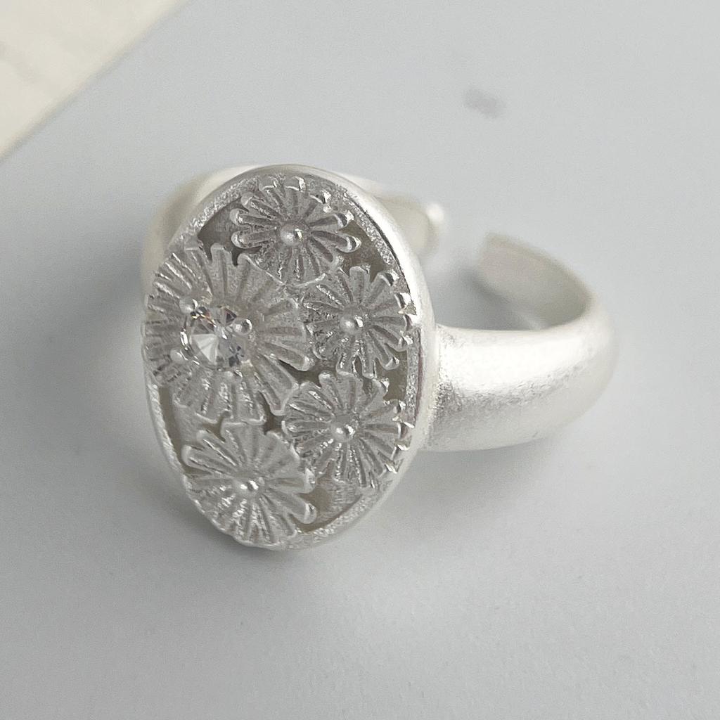 Xiaomi 925 Sterling Silver Rings for Women Couple Minimalist Handmade Simple Flower Zircon Ring Fine Jewelry Gift Prevent Allergy
