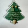 Christmas Pendant Xmas Tree Stocking Shape 2D Acrylic Seaside Festive Decoration with Lanyard Beach House Holiday Decor