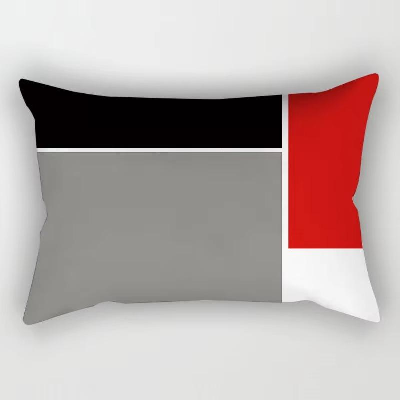 30*50cm Yellow Red Geometric Nordic Pattern Printing Simple Decoration Living Room Home Polyester Rectangular Pillowcase