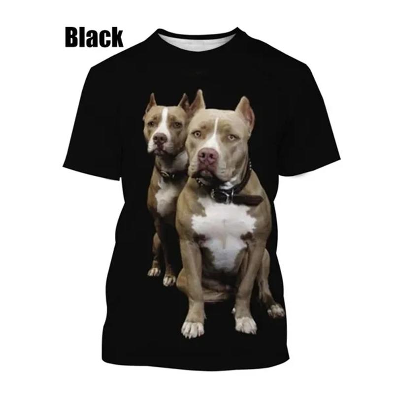 Yeni Moda Pit Bull 3D Baskılı Tişörtler Yaz Rahat Erkek Kadın Hip Hop Nefes Alabilir Kısa Kollu Trend Unisex Üstler Tişört