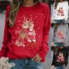 Europe, America, Autumn and Winter Christmas New 3D Digital Printing Round Neck Long Sleeve Pullover Large Size Sweater Women's Foreign Trade