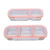 2pcs Lunch Container 700ML 600ML Leak Proof Stainless Steel Dishwasher Safe Lunch Storage Box with Compartments for