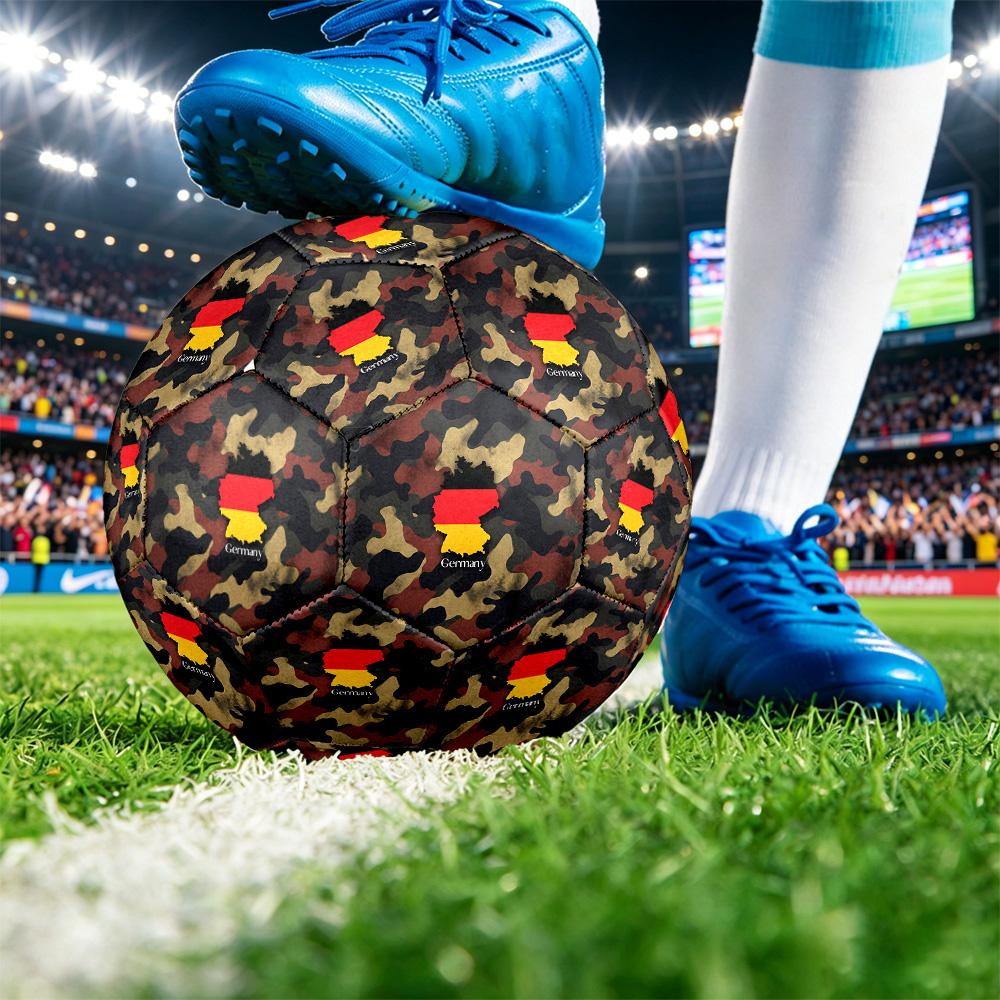 Deutschland Fußball Bedruckt Größe 5 Fußball Ball Verschleißfest Standard Erwachsenen Trainingsfußball Fan Geschenk für Indoor Outdoor Spiel Sport