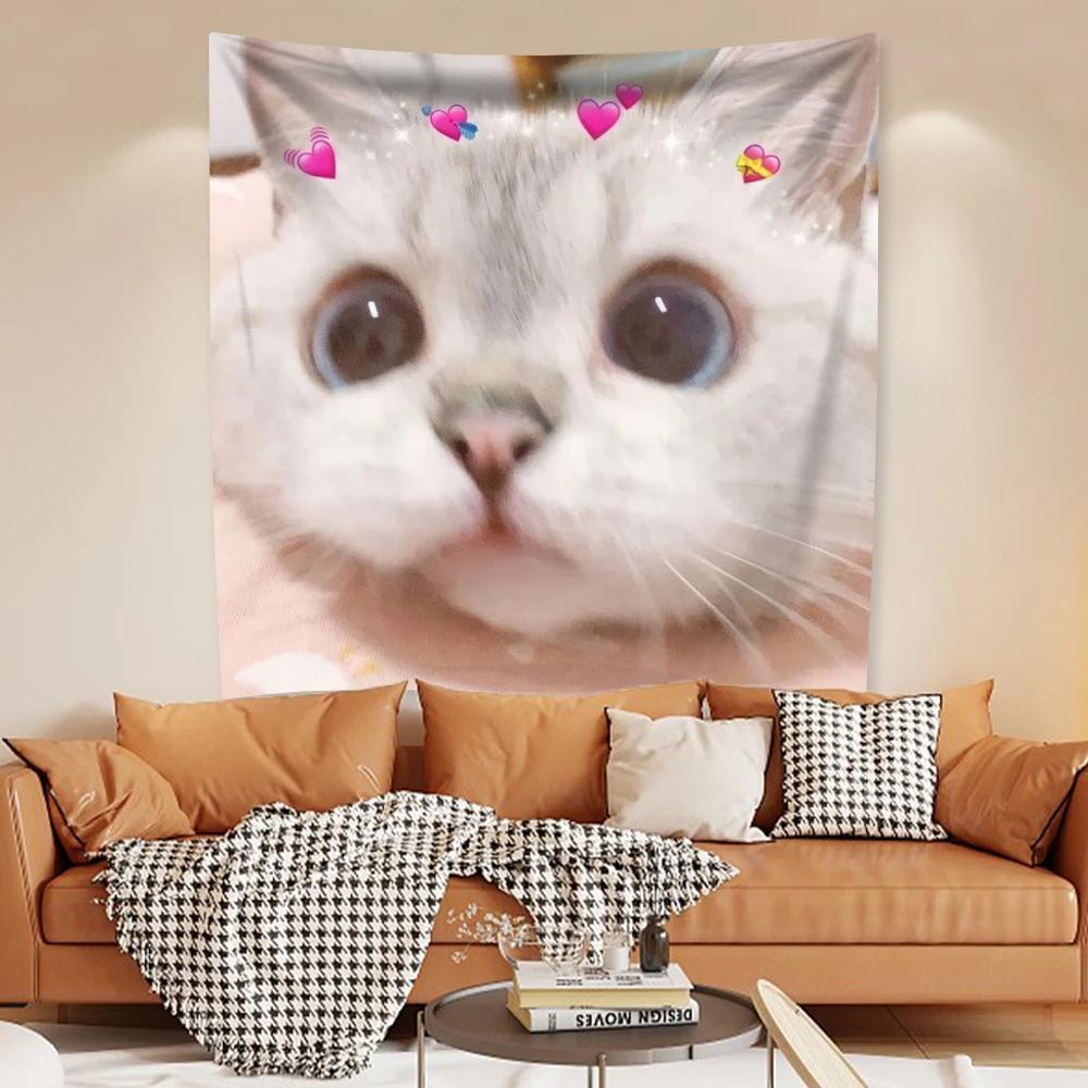 

1 Cute Hairless Kitten Tapestry 2D Flat Print Adorable Home Decor Living Room Bedroom Tapestry Charming Functional Sweet Lively 74x94cm(29x37in)