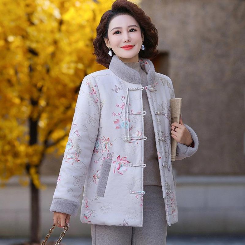 New padded jacket thickened new padded jacket winter velvet warm padded jacket buckle jacket women