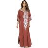 Embroidery Kaftan Beach Tunic Cotton Beach Cover Up Saida De Praia Swimsuit Women Bikini Cover Up
