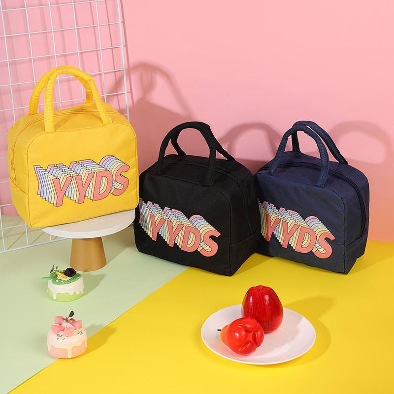 Large Capacity Cartoon Bento Bag Oxford Cloth Lunch Tote Insulated Storage Canvas Lunch Box Bag