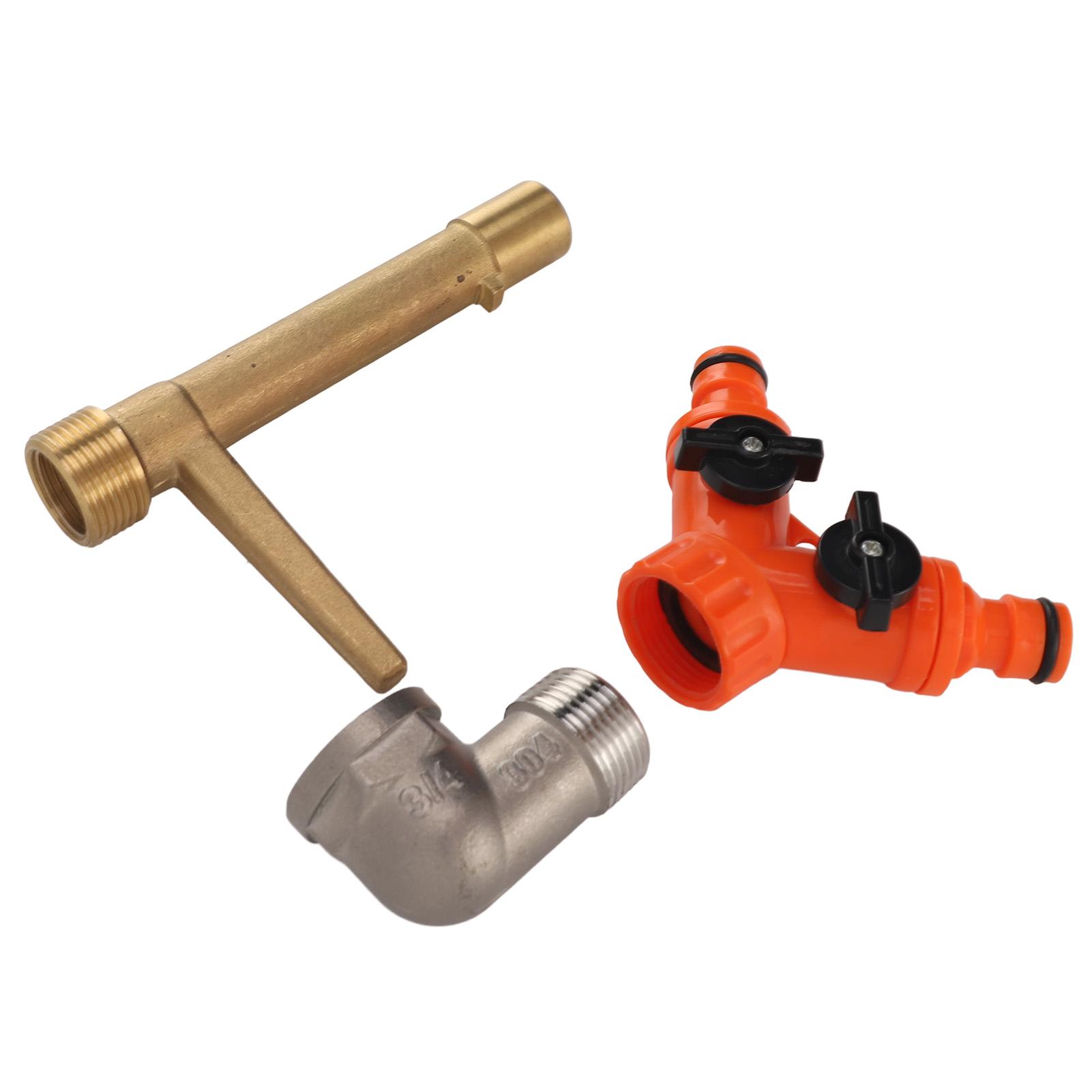 

Quick Coupler Valve Key G3 4 Brass with 2 Way Water Hose Splitter Quick Water Intake Valve Key for Garden Irrigation