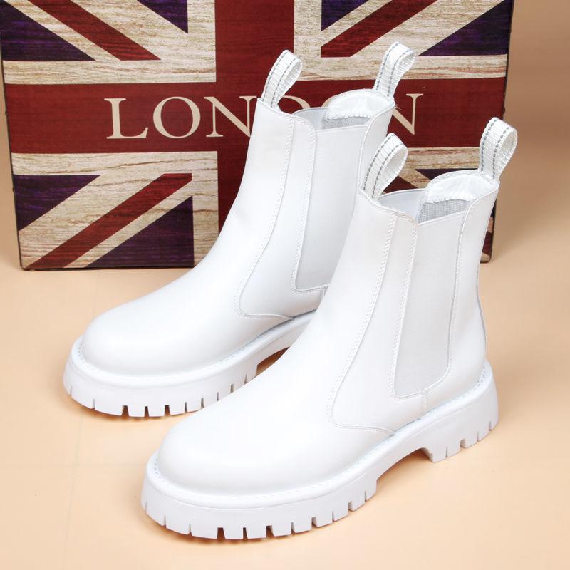 

итальянский дизайнер мужская мода панк клубное платье ботинки челси черно-белая обувь красивый ковбой платформа ботинок высокий верх боты 280 белый