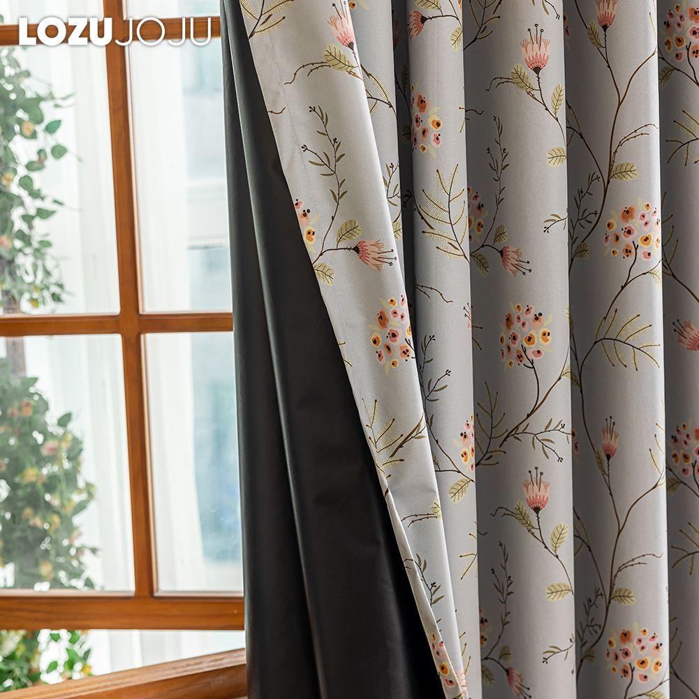 1PC LOZUJOJU European Luxury 100% Blackout Blackout Curtain Vintage Floral Curtains Curtain for Bedroom Living Room Balcony Window for Home Decor