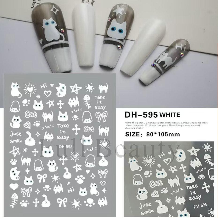 Nail Art Sticker, Little Spirit Snake, Moon, Mango, Gold And Silver, Black And White Snake Cartoon Nail Sticker.