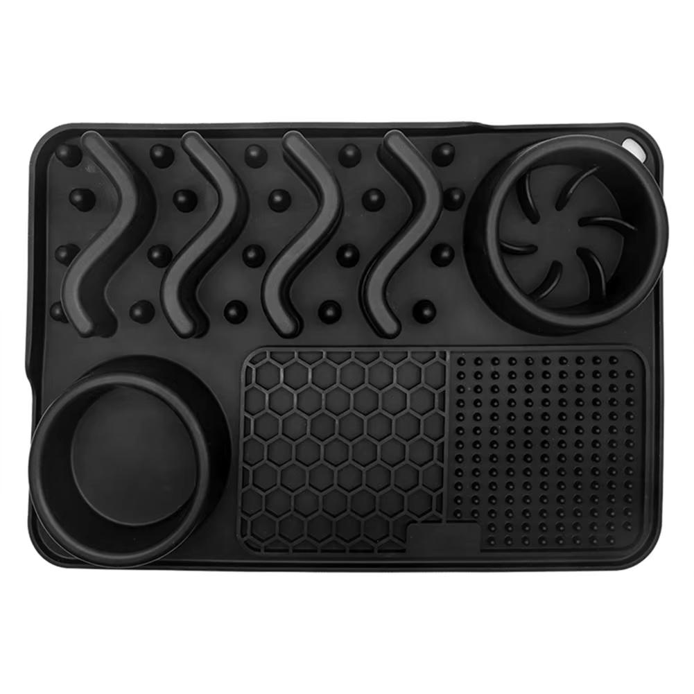 

Slow Feeder Mat for Pets - Non-Toxic Silicone (Turquoise) Upgraded Anxiety and Boredom Relief Tool with Aluminum Bowl,17x11x2 in 17in x 11.5in