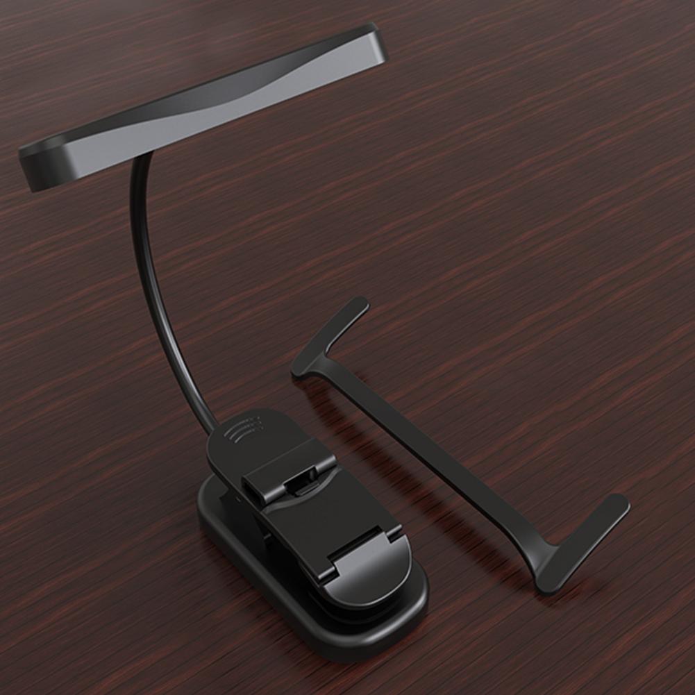 LED Clip On Reading Light with Flexible Neck Bedside Night Light Touch Stepless Dimming Clip On Book Lamp for Home Office