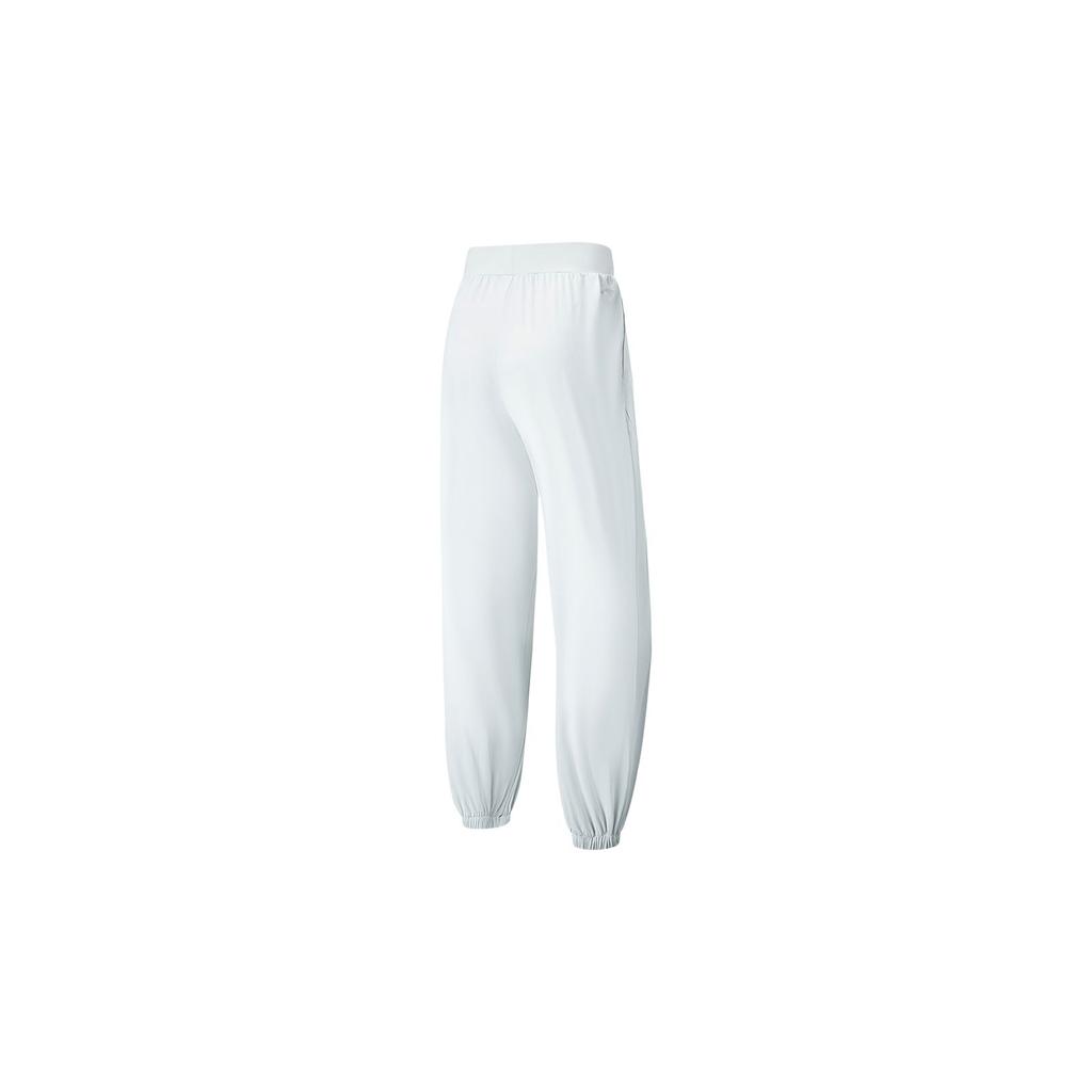 Li Ning Womens Fitness Series UPF 50+ Solid Color Reflective Elastic Waistband Tapered Leg Sun Protection Sports Pants Women pants Coin-Gray AKLT542-3