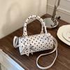 Korean Style Polka Dot Handbag Pen Holder-shaped Shoulder Bag Fashion Solid Color Versatile Crossbody Bag Women's Boston Handbag
