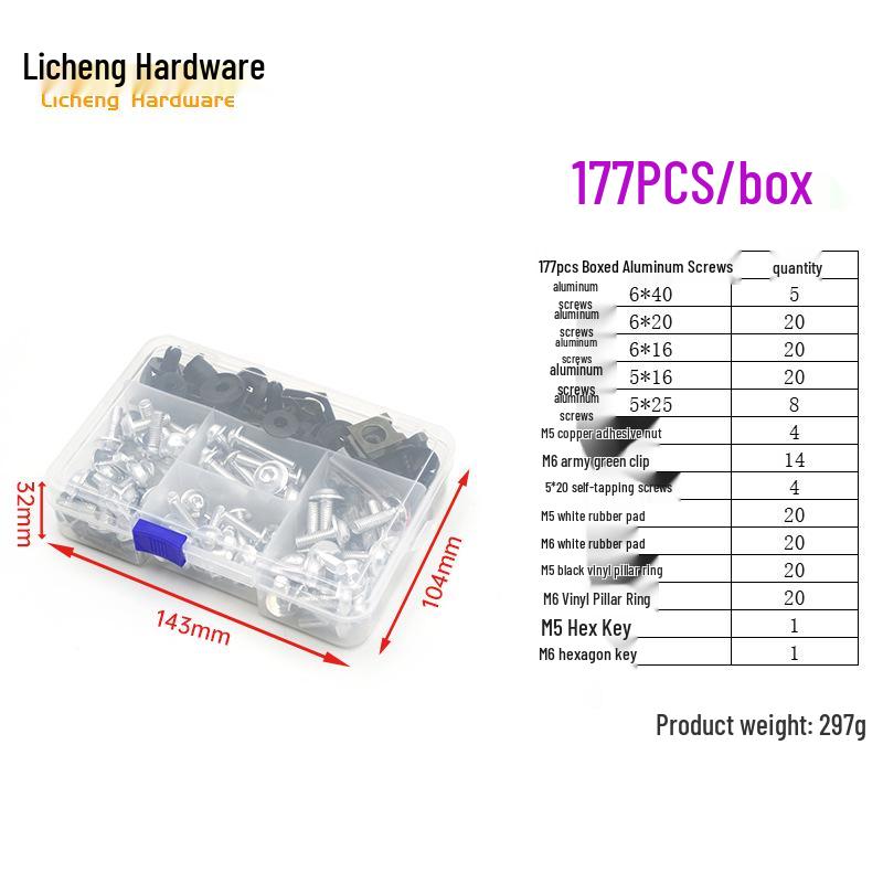 

Цветные винты из алюминиевого сплава для мотоциклетного ветрового стекла (177/183/198 шт.)