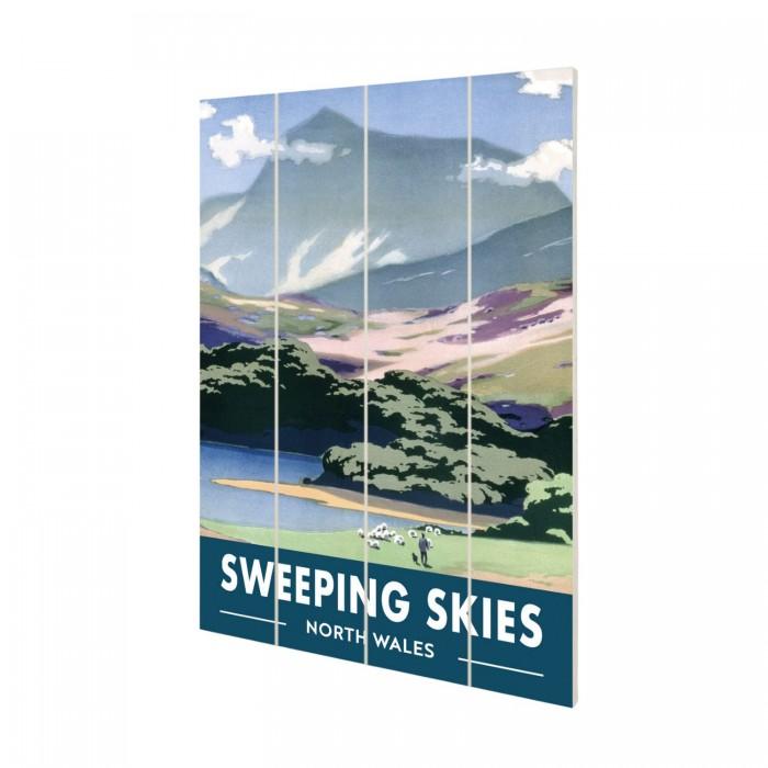 Railway Museum Sweeping Skies North Wales Small Wood Print