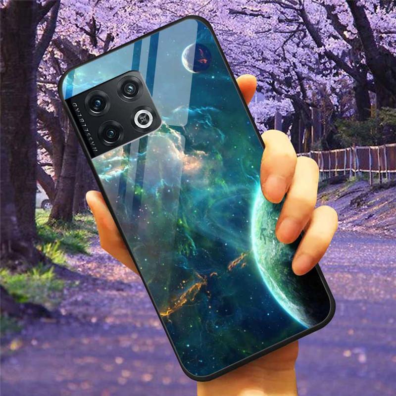 Für OnePlus 10 Pro 5G Hülle 6,7'' Gehärtetes Glas Sternenmarmor Harte Rückseite für One Plus 10Pro Funda Capa Oneplus10pro Coque