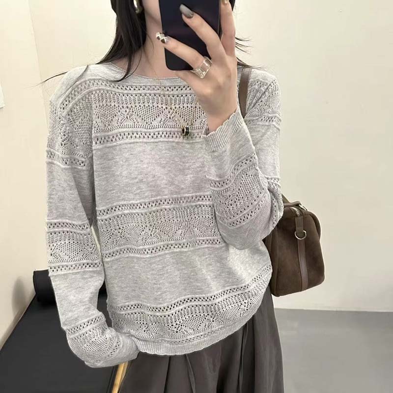 Sweater for Women Autumn Winter Thickened Warm Knitted Stretchy Lace-Up Solid Color Long Sleeve Oversize Tops