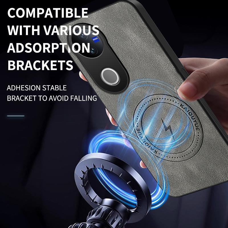 Sheepskin Vintage Magnetic Leather Soft Case For VIVO V50 V60 Lite For Vivo X300 Pro Silicone Bumper Matte Phone Cover V50 Lite
