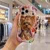 Rainbow Bow Yorkie Love Gem Wavy Edge Phone Case For iPhone 17 16 15 14 13 12 11 8 7 Plus Pro Max Soft TPU Bumper Cover