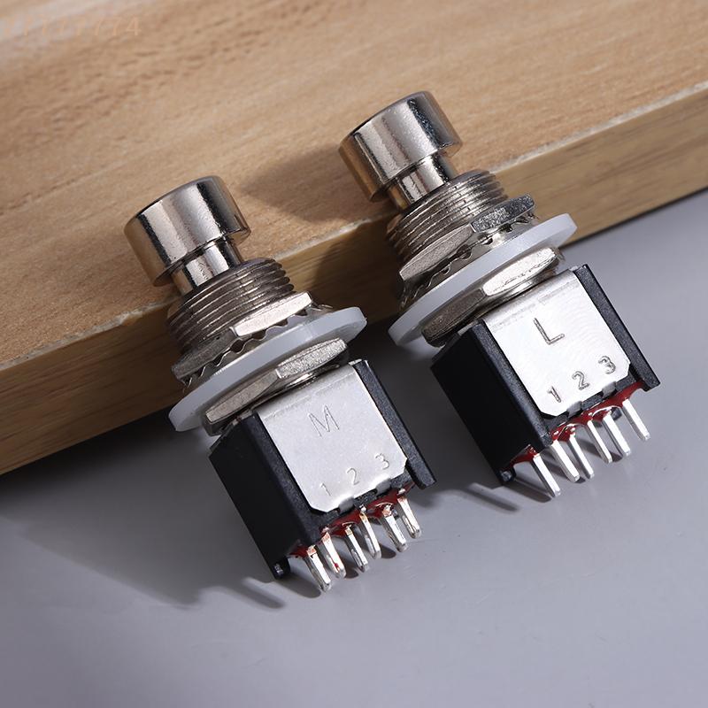 6Pin Emergency Stop Push Button Guitar Effects Pedal Stomp Box for Audio Equipment DPDT Latching Momentary ON/ON Foot Switch