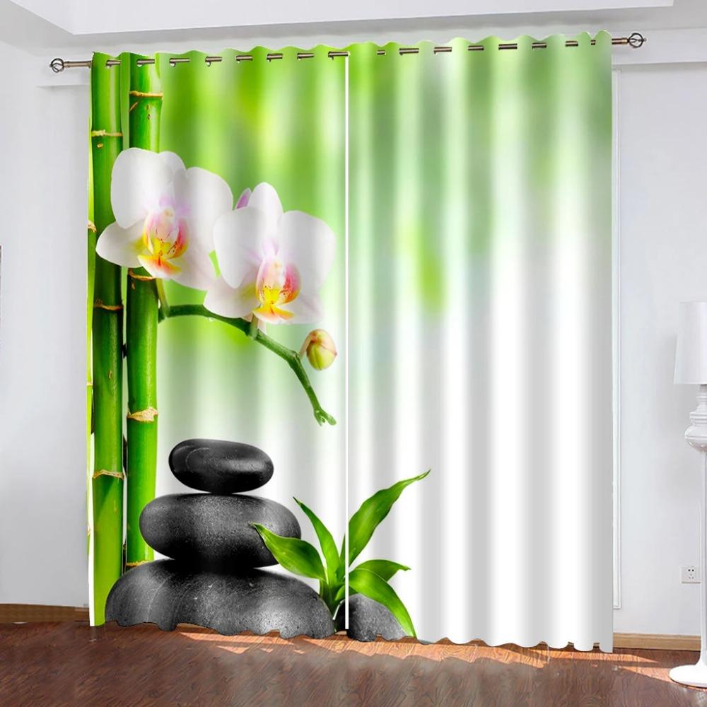 Phalaenopsis Floral Drapes Semi Blackout For Living Dining Area Room Bedroom Decor Cooking Space Window Transparent Flowers Drapes
