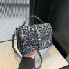 Leopard Buckle Crossbody Bag for Women PU Shoulder Bags Flap Hasp Stitching High Quality Hand Bags Fashion