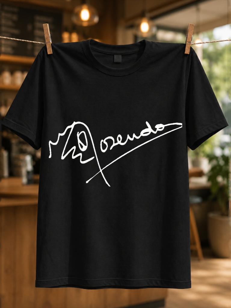 Signature Oversized Handwritten Autograph Line Across Space Minimal Musician Tribute Graphic Unisex All Tshirt