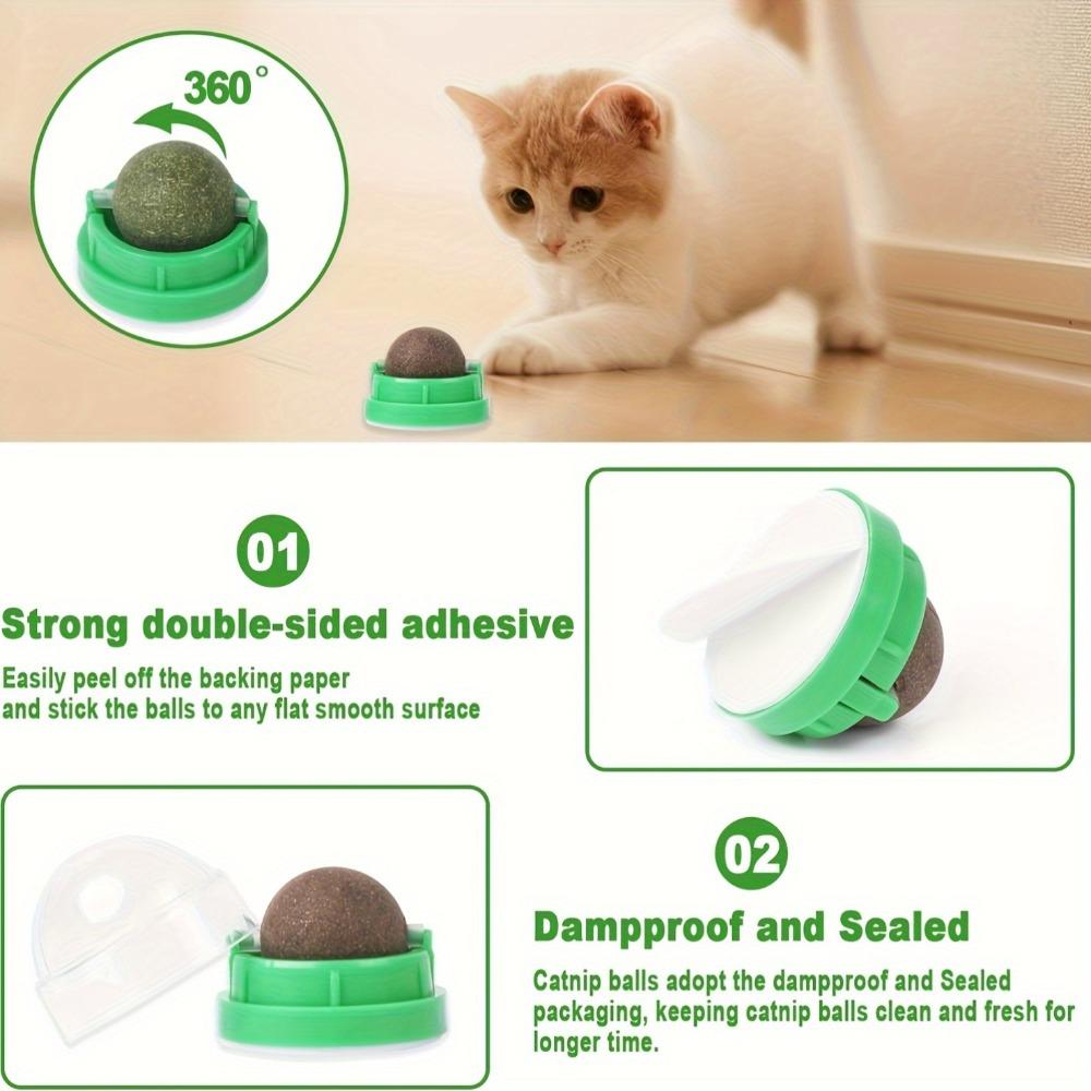 Catnip Ball Cat Toy for Teeth Cleaning Teeth Grinding Licking Chewing Spinning Ball Interactive Play Pet Toy Catnip Pet Products