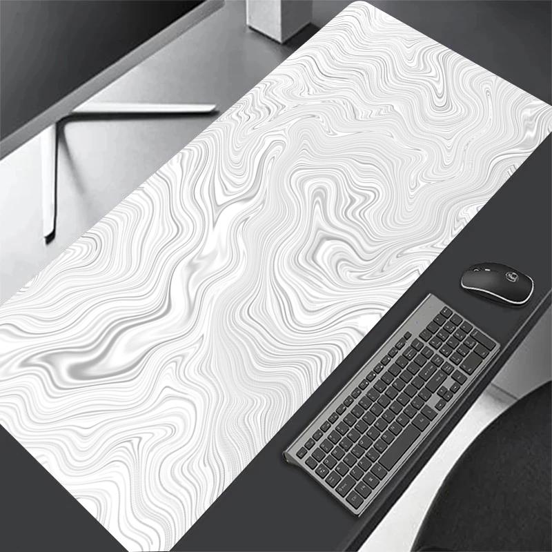 Strata Liquid Stains Black And White Mouse Pad 90x40 Topographic Big Mousepad Company Gamer Rug Deskmat Personalized Art Deskmat