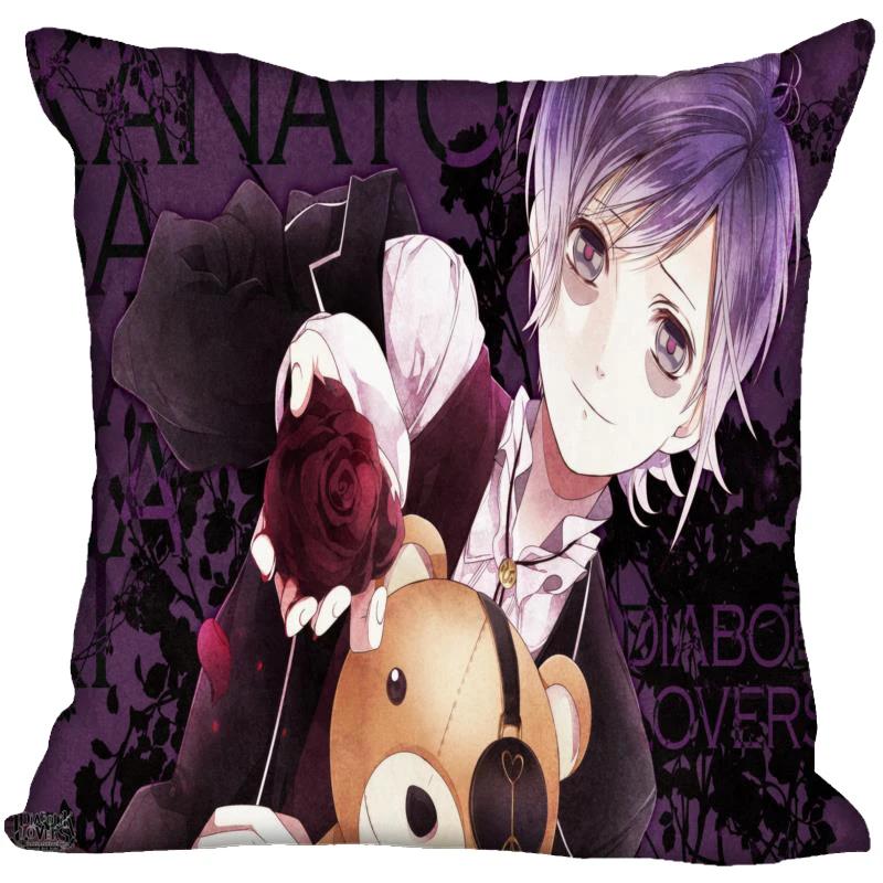 HEARMNY Anime DIABOLIK LOVERS Pillowcase Bedroom Home Decorative Gift Pillow Cover Square Zipper Pillow Cases Satin Soft Fabric
