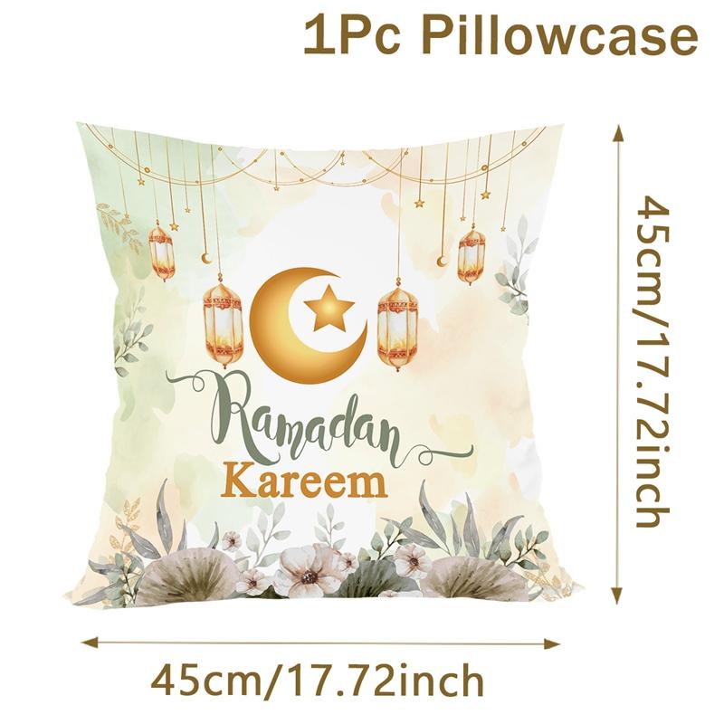 2026 Eid Mubarak Pillowcase Decor for Home Sofa Cushion Cover Islamic Ramadan Kareem Decoration Mosque Muslim Pillow Cover Gifts